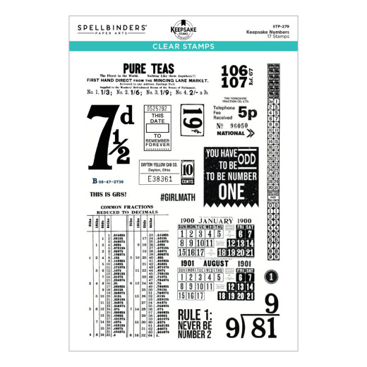 Spellbinders Clear Stamps - Turn the Page - Keepsake Numbers by Esther Glas
