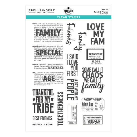 Spellbinders Clear Stamps - Turn the Page - Family & Friends by Esther Glas