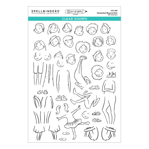 Spellbinders Clear Stamps - Storybook Illustrations - Illustrated Boys & Girls by Josh Griffiths