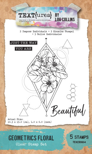 TEXT{ures} - Clear Stamps - Dragonfly Dreams - Geometrics Floralby Lou Collins