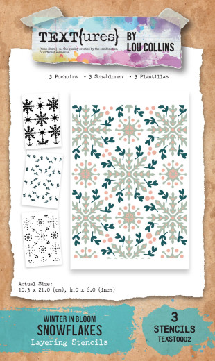 TEXT{ures} - Layering Stencil Set - Winter in Bloom - Snowflakes by Lou Collins