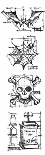 Cling Stamps Tim Holtz - Mini Blueprint Strips Halloween