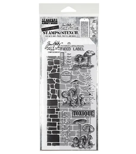 Tim Holtz Mixed-Media Stamps & Stencil - Set #12