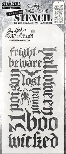 Tim Holtz Layering Stencil - Halloween Script