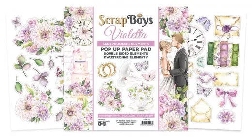 Scrapboys POP UP 6x6 Paper Pad - Violetta