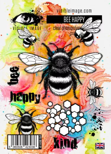 Visible Image - Clear Stamps - Bee Happy