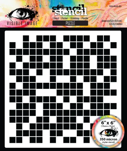 Visible Image - Stencil - Grunge Florals - Puzzle