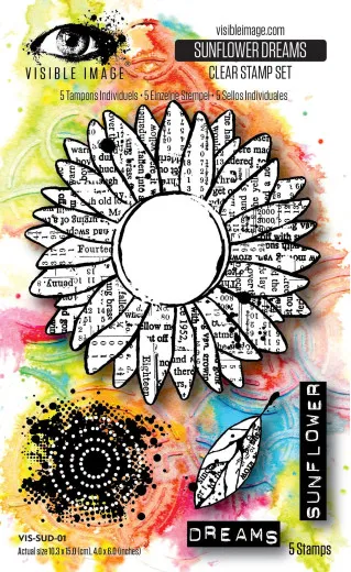 Visible Image - Clear Stamps - Grunge Florals - Sunflower Dreams