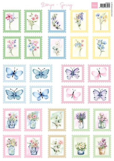 Schneidebogen A4 - Stamps Spring