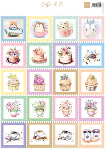 Schneidebogen A4 - Stamps Coffee & Tea