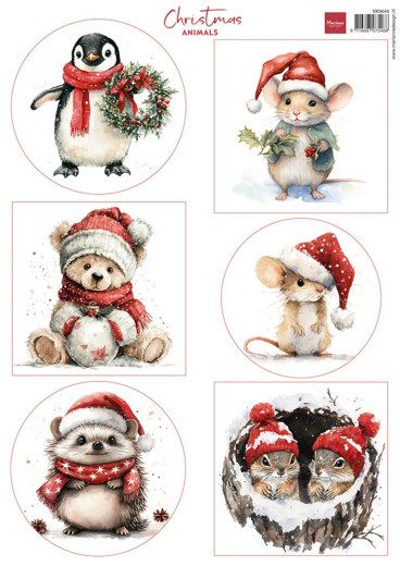 Schneidebogen A4 - Christmas Animals