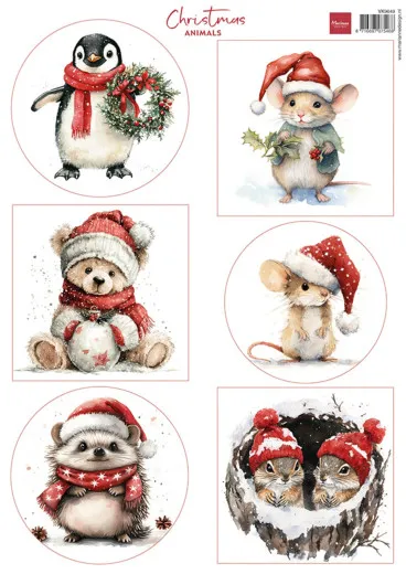 Schneidebogen A4 - Christmas Animals