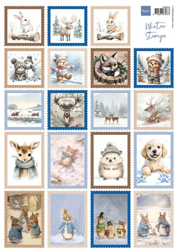 Schneidebogen A4 - Winter Stamps