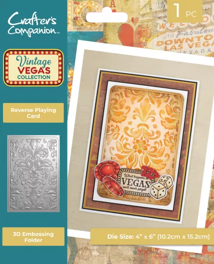 Embossing Folder - Vintage Vegas - Reverse Playing Card