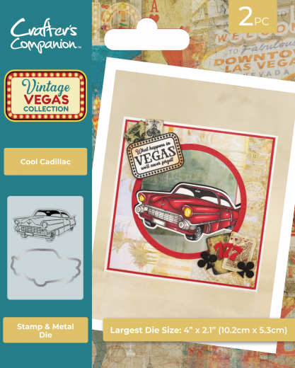 Clear Stamp & Cutting Die - Vintage Vegas - Cool Cadillac