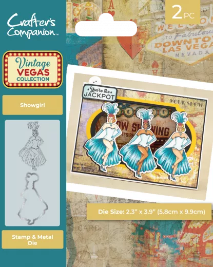 Clear Stamp & Cutting Die - Vintage Vegas - Showgirl