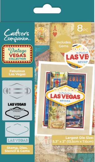 Stamp, Die, Stencil & Gems- Vintage Vegas - Fabulous Las Vegas