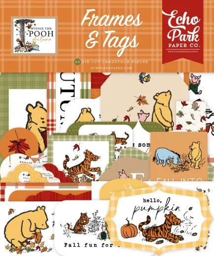 Die Cut Cardstock Pieces - Winnie The Pooh Autumn - Frames & Tags