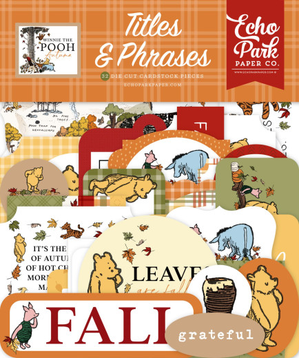 Die Cut Cardstock Pieces - Winnie The Pooh Autumn - Titles & Phrases