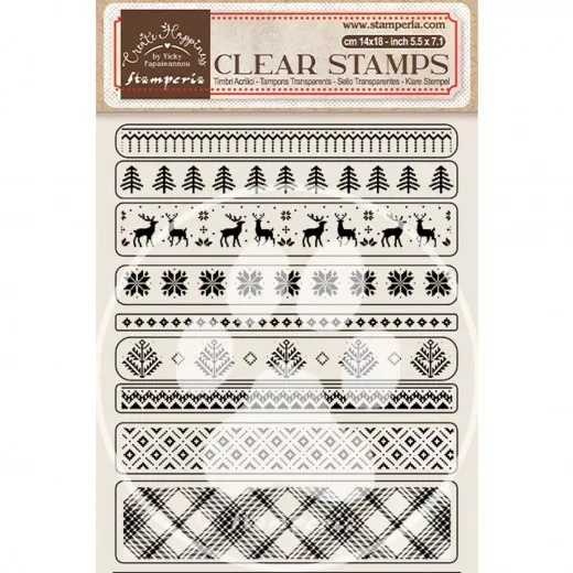 Stamperia Clear Stamps - Create Happiness Christmas - Borders