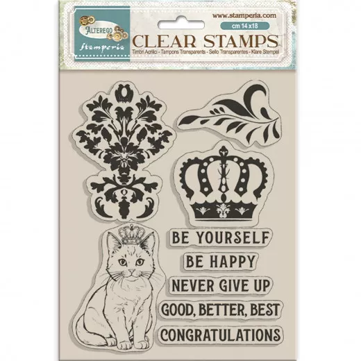 Stamperia Clear Stamps - Crown and Cat