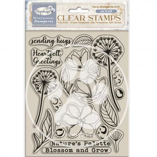 Stamperia Clear Stamps - Dewdrops - Blossoms