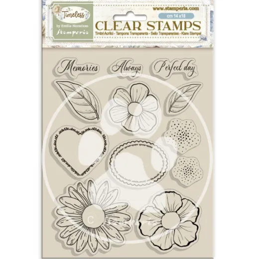 Stamperia Clear Stamps - Timeless - Flowers and Hearts