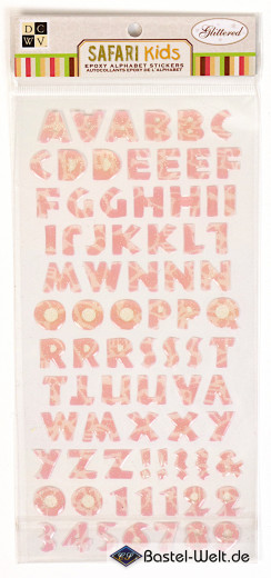 Safari Kids Glittered Epoxy Alphabet Sticker