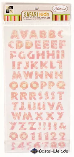 Safari Kids Glittered Epoxy Alphabet Sticker