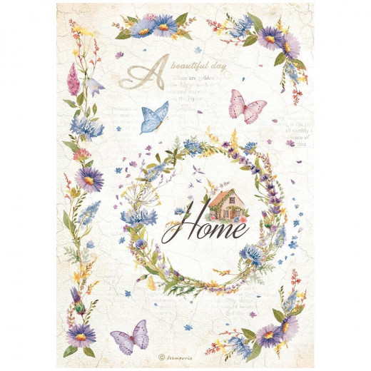 Stamperia Rice Paper - Welcome Home Garland