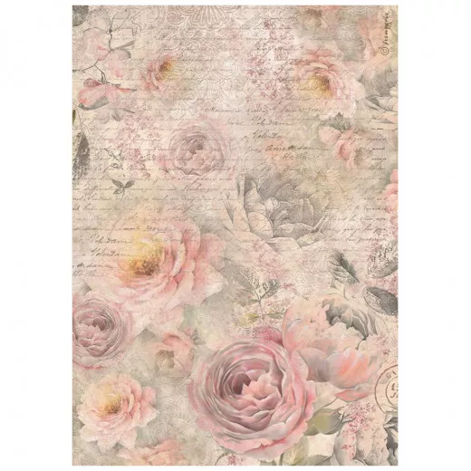 Stamperia Rice Paper - Shabby Rose - Roses Pattern