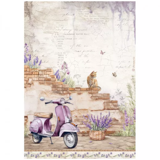 Stamperia Rice Paper - Lavender - Vespa