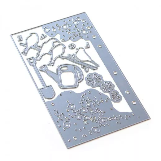 Metal Cutting Die - Planner Essentials 38 - Birds on Splatter Pa