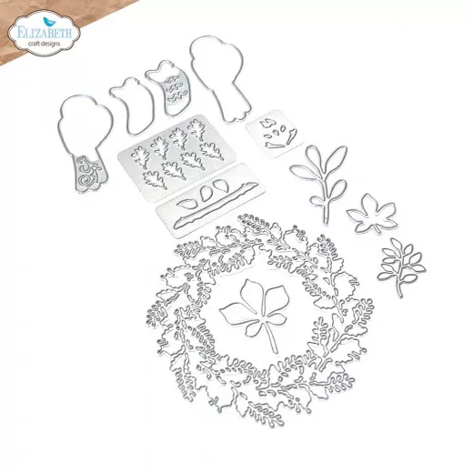 Metal Cutting Die - Fall Wreath & Owl