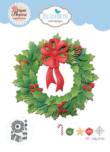 Metal Cutting Die - Festive Holly - Holiday Wreath