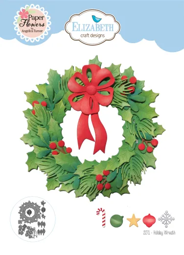 Metal Cutting Die - Festive Holly - Holiday Wreath