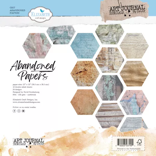 Elizabeth Crafts Design - 12x12 Paper Pack - Abandoned Papers