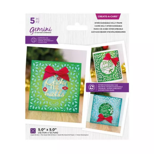 Gemini Create-A-Card - Christmas Holly Frame