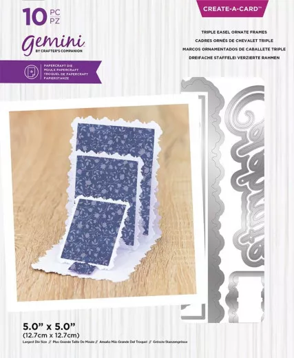 Gemini Create A Card Die - Triple Easel Ornate Frames