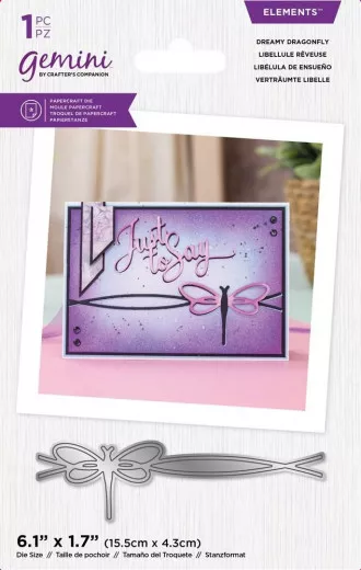 Gemini Elements Dies - Decorative Swash Border Dreamy Dragonfly