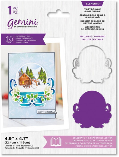 Gemini Elements Die - Celebrate The Season Yuletide Snowglobe Outline