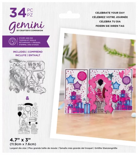 Gemini Clear Stamps and Die - Celebrate Your Day