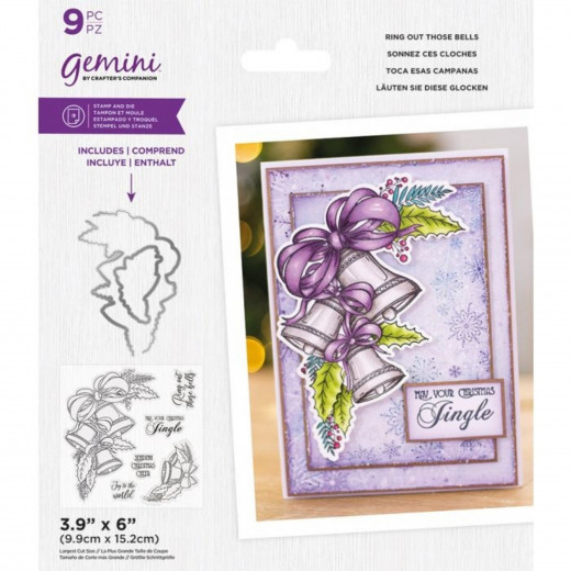 Clear Stamps and Die Set - Xmas Floral Spray Ring Out Those Bell