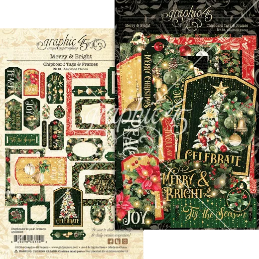 Merry & Bright - Chipboard Tags & Frames