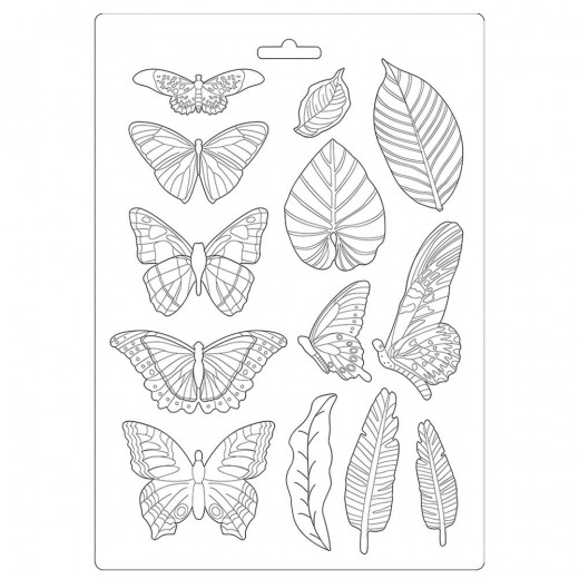 Soft Mould A4 - Amazonia Leaves and Butterflies