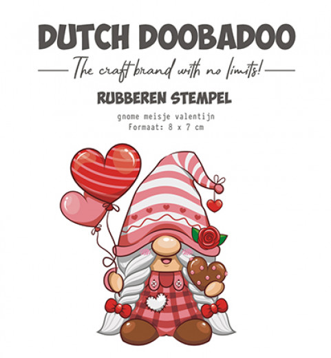 Dutch Rubber Stamp - Gnome Girl Love