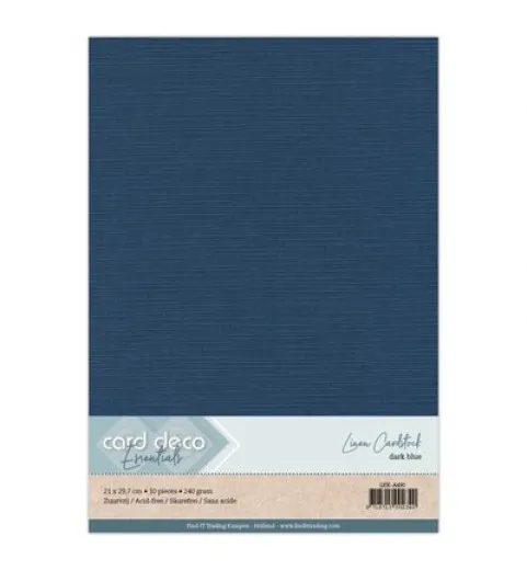 A4 Linen Cardstock - Dunkelblau