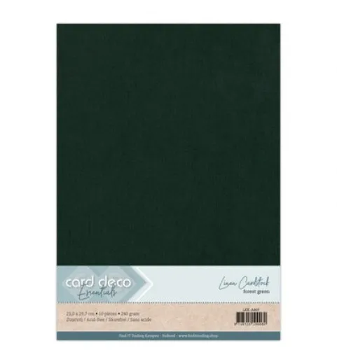 Leinen Cardstock - Waldgrün