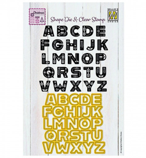 Cutting Die and Clear Stamps Set - Scandinavian Alphabet Uppercase