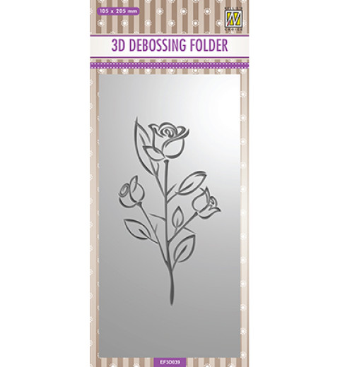 3D Embossing Folder - Slimline Rose